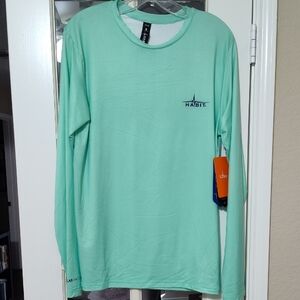 Habit Mint Green Long Sleeve Broadside Graphic Tee, Size Small